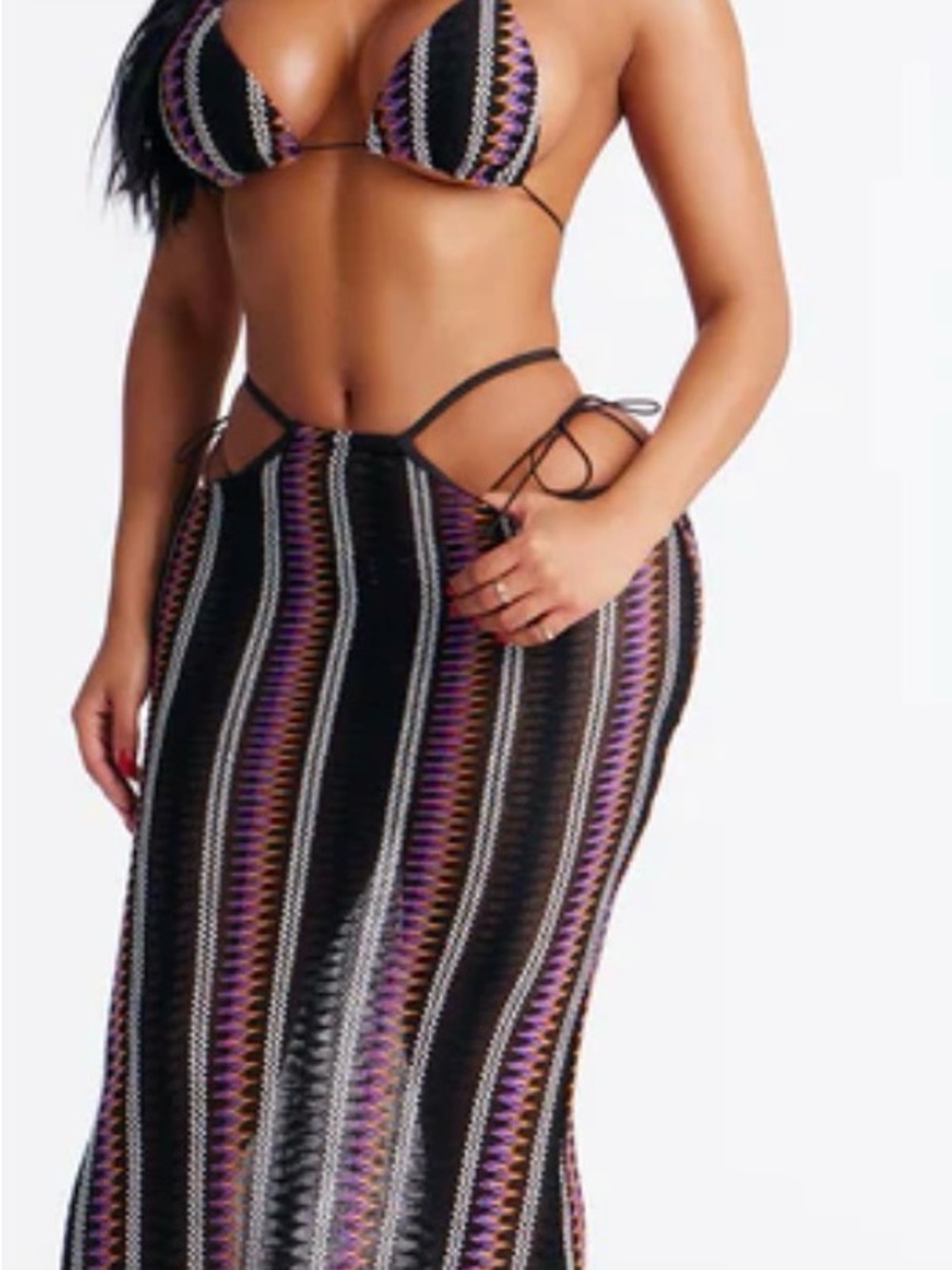 NWT Fashion Nova Serena Bikini and Coverup Skirt Set